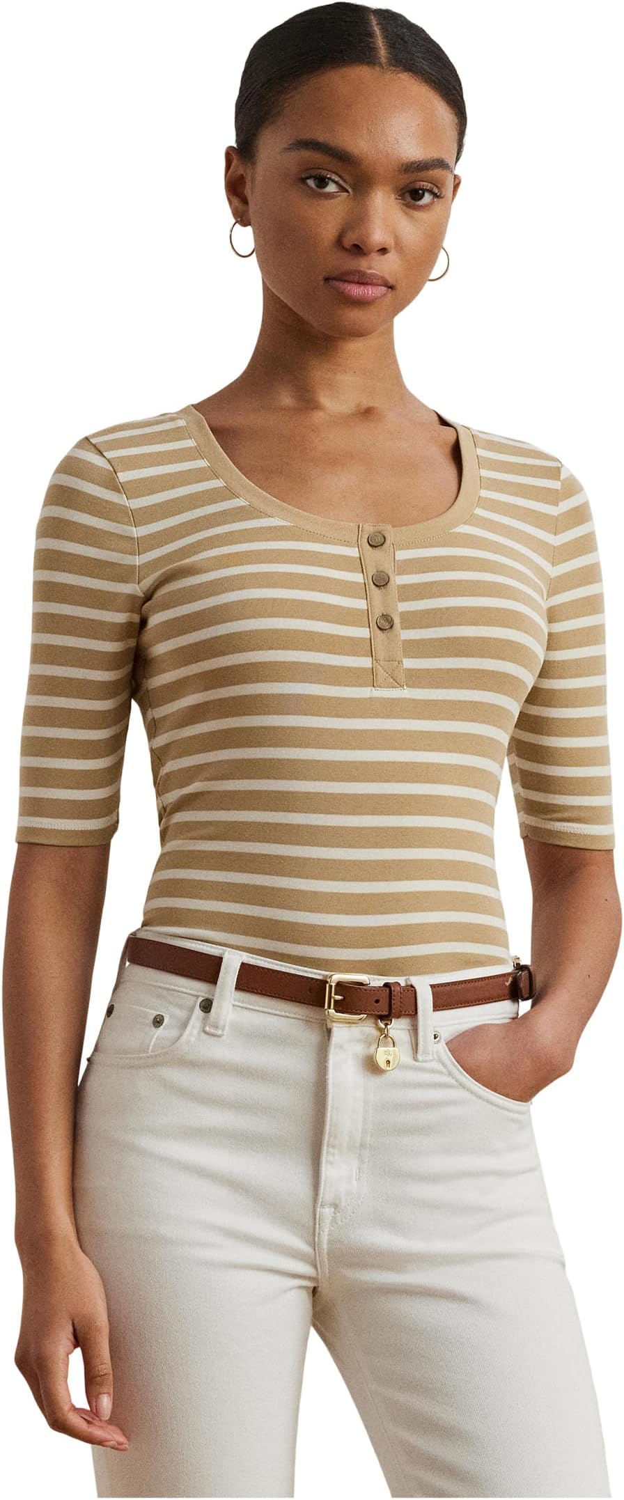 Топ Lauren Ralph Lauren Striped Elbow-sleeve Henley Top, Birch Tan/Mascarpone Cream
Топ Lauren Ralph Lauren Striped Elbow-sleeve Henley Top, Birch Tan/Mascarpone Cream