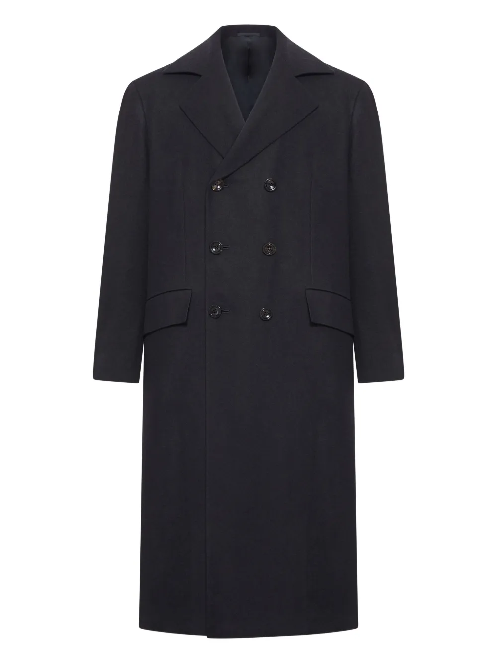 Двубортное пальто на пуговицах Kiton, черный 
Двубортное пальто на пуговицах Kiton, черный
