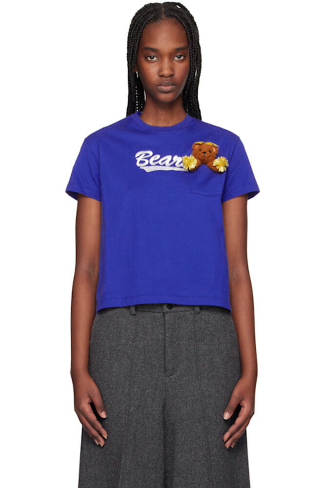 Синяя футболка с изображением медведя-болельщика doublet 
Синяя футболка с изображением медведя-болельщика doublet