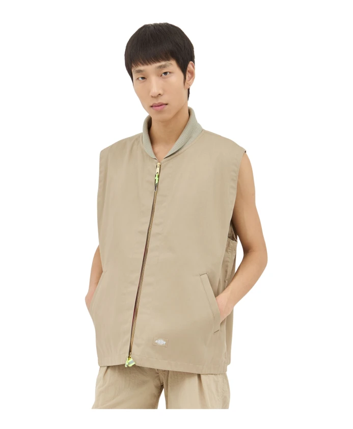 Твиловый жилет с круглым вырезом и карманами Dickies, бежевый
Твиловый жилет с круглым вырезом и карманами Dickies, бежевый