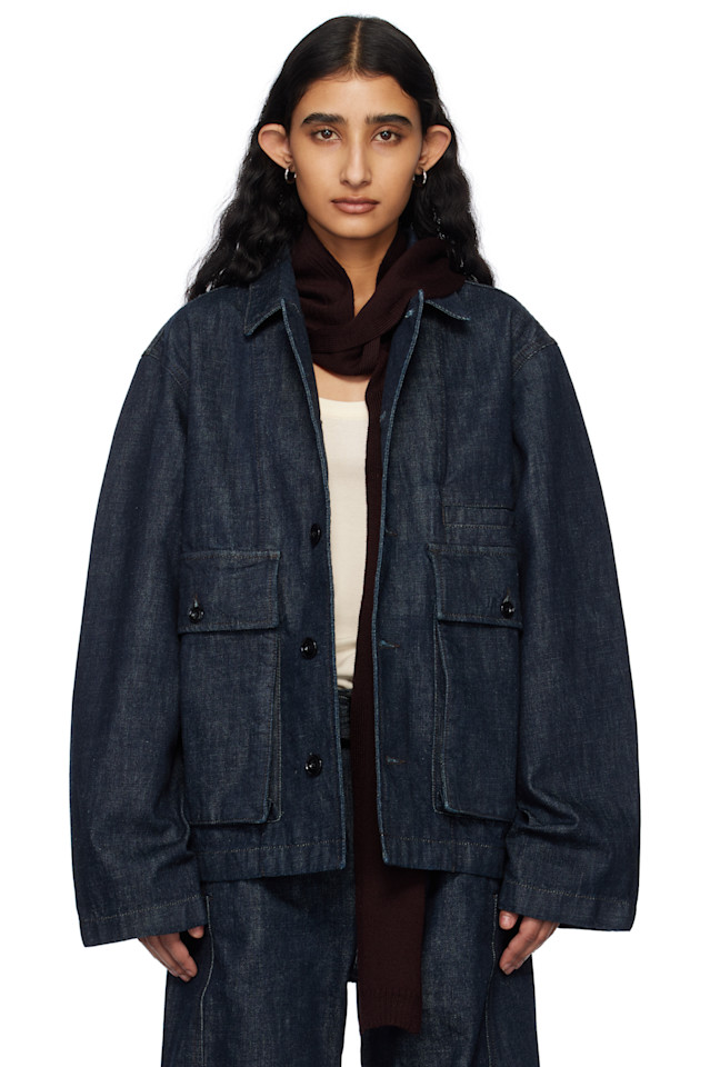 Квадратная джинсовая куртка Lemaire, индиго
Квадратная джинсовая куртка Lemaire, индиго