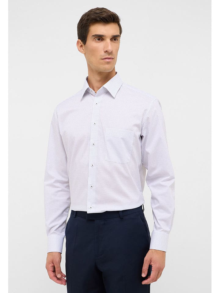 Eterna Рубашка - современный крой - серо-белого цвета
Eterna Рубашка - современный крой - серо-белого цвета