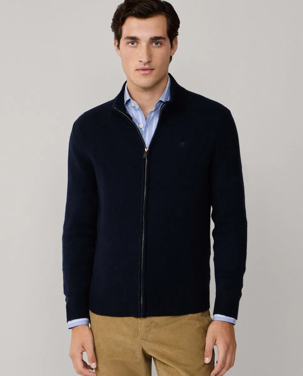 Мужской кардиган из овечьей шерсти на молнии Hackett, темно-синий
Мужской кардиган из овечьей шерсти на молнии Hackett, темно-синий
