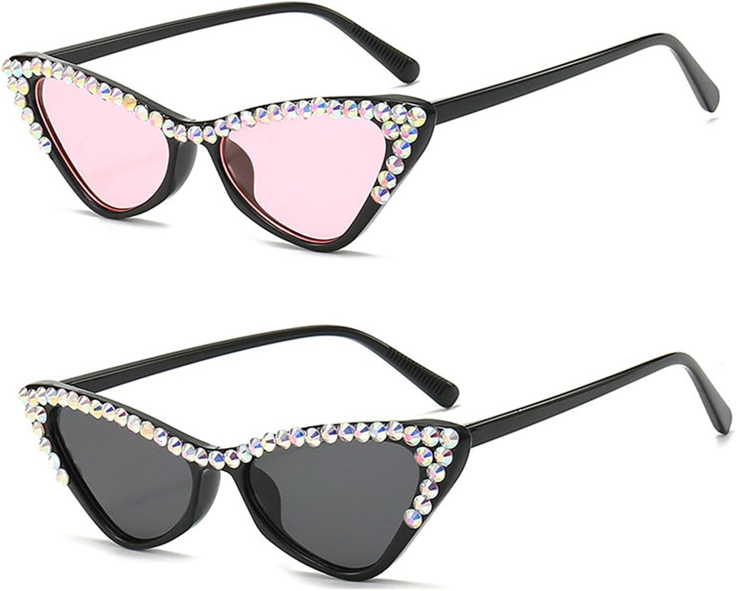 Солнцезащитные очки «кошачий глаз» от Helena Diamond для женщин, ретро-стиль, с блестками, стразами, кристально сверкающим треугольником, роскошные очки с драгоценными камнями, Black+pink
Солнцезащитные очки «кошачий глаз» от Helena Diamond для женщин, ретро-стиль, с блестками, стразами, кристально сверкающим треугольником, роскошные очки с драгоценными камнями, Black+pink