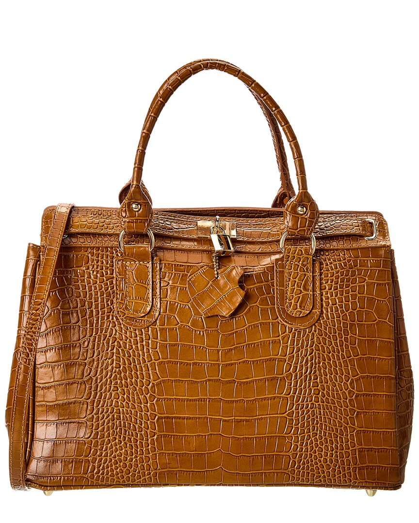 Итальянская кожаная сумка-тоут с тиснением под крокодила и верхней ручкой Italian Leather, коричневый
Итальянская кожаная сумка-тоут с тиснением под крокодила и верхней ручкой Italian Leather, коричневый