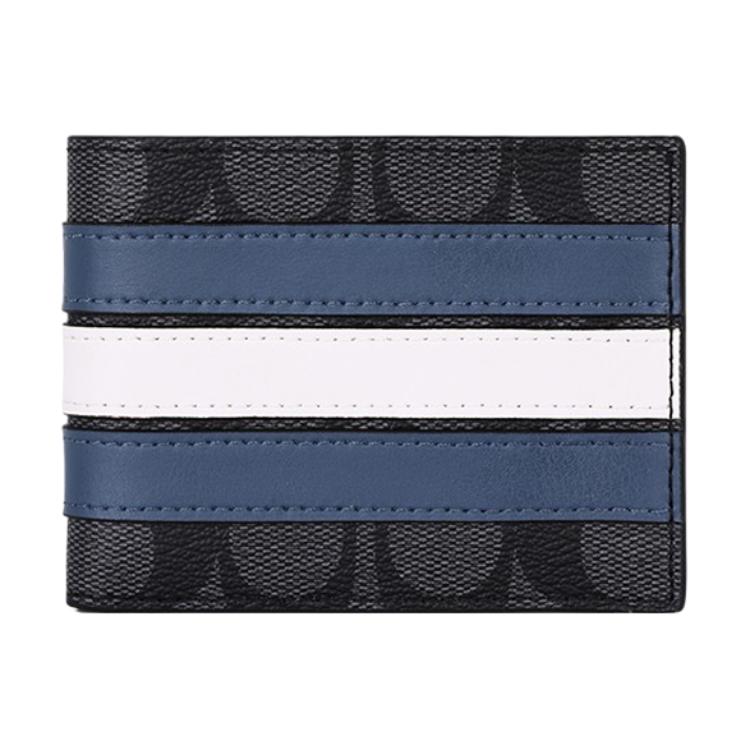 COACH Мужской бумажник из ПВХ черный серый и синий белый
COACH Мужской бумажник из ПВХ черный серый и синий белый