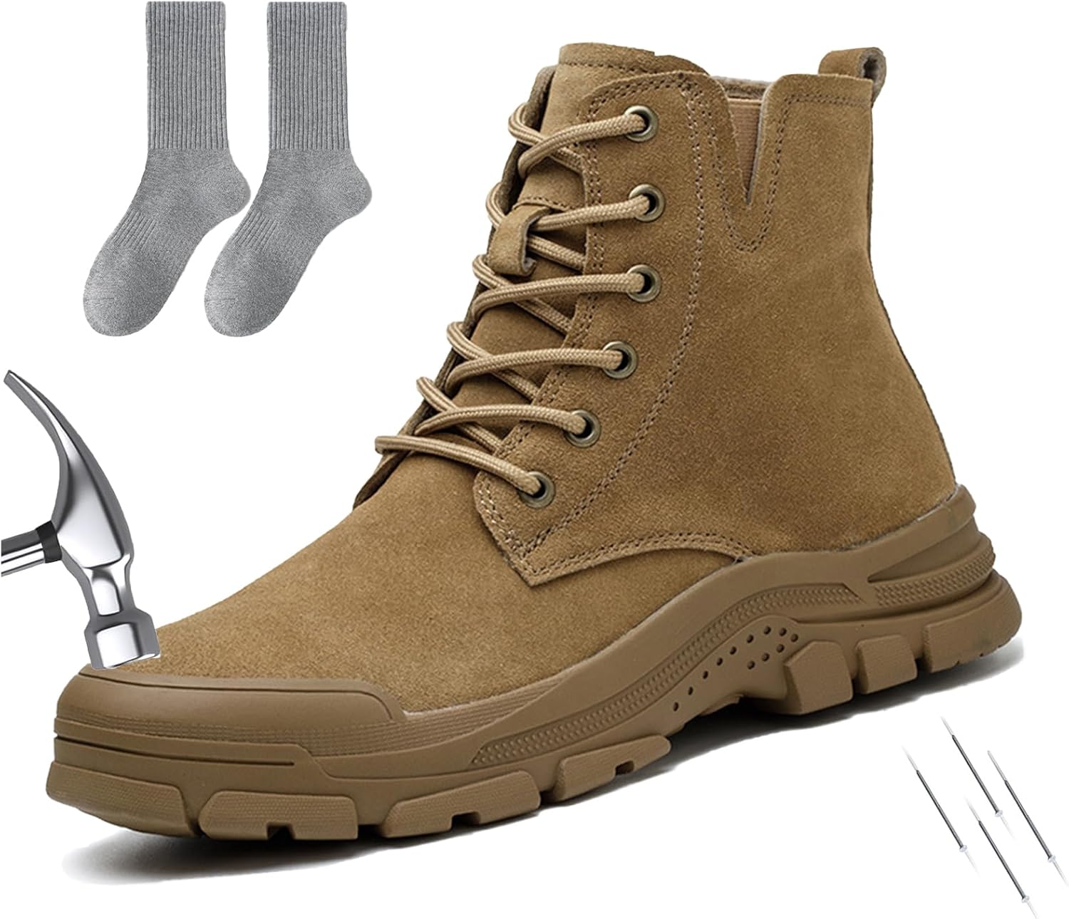 Стальные ботинки для мужчин и женщин, пробоотталкивающие, противоскользящие, ботинки для мужчин, высокие, строительные, неразрушимые защитные ботинки Generic, коричневый
Стальные ботинки для мужчин и женщин, пробоотталкивающие, противоскользящие, ботинки для мужчин, высокие, строительные, неразрушимые защитные ботинки Generic, коричневый