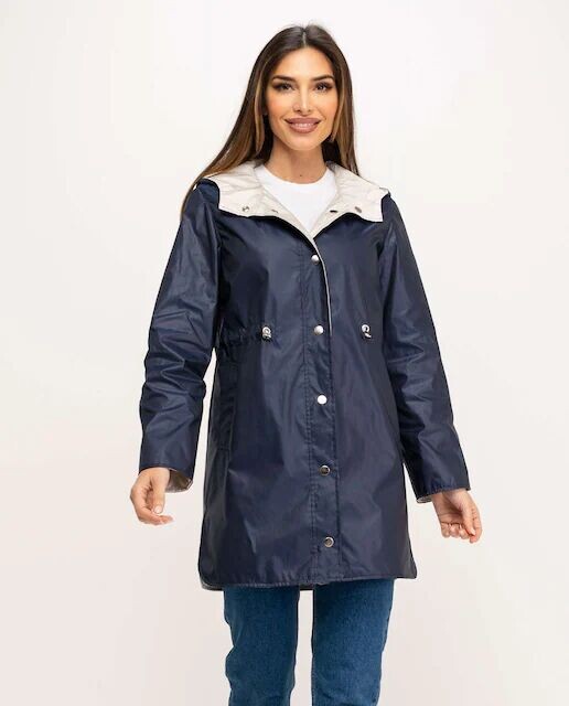 Двусторонний женский тренч с капюшоном Fsh, темно-синий
Двусторонний женский тренч с капюшоном Fsh, темно-синий