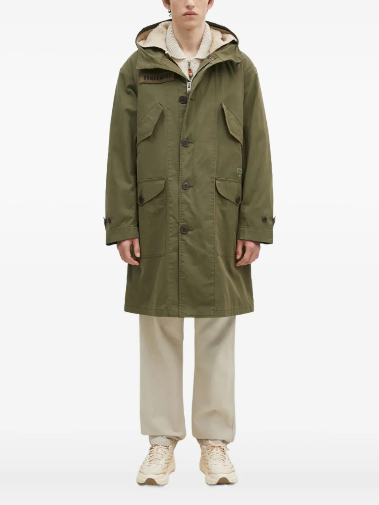 Парка с капюшоном и флисовой подкладкой от Human Made, зеленый
Парка с капюшоном и флисовой подкладкой от Human Made, зеленый