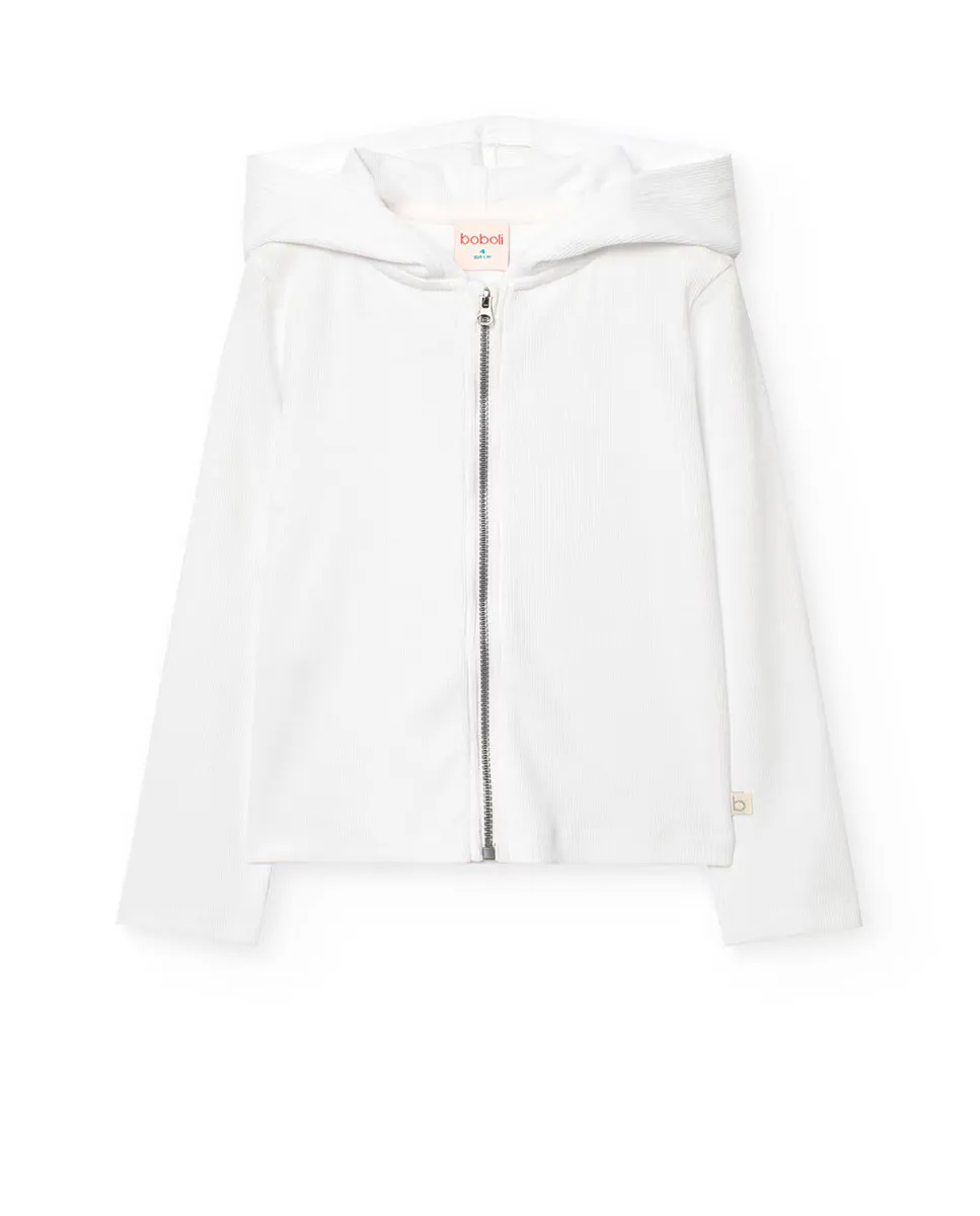 Простая куртка для девочки с капюшоном и застежкой-молнией Boboli, белый
Простая куртка для девочки с капюшоном и застежкой-молнией Boboli, белый
