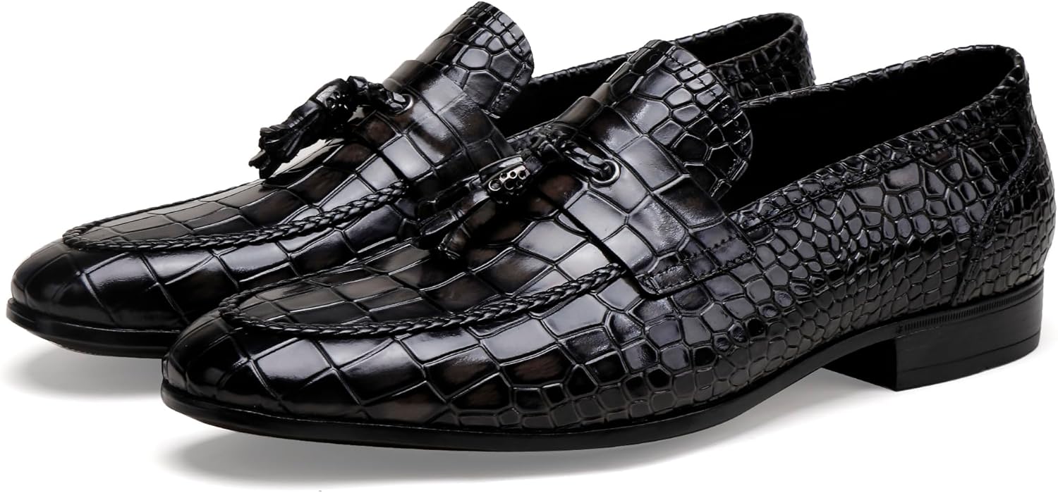 Мужские кожаные лоферы с кисточками, модные туфли с тиснением под крокодила, удобные слипоны для торжеств, вечеринок, деловых встреч и свадеб Generic, серый
Мужские кожаные лоферы с кисточками, модные туфли с тиснением под крокодила, удобные слипоны для торжеств, вечеринок, деловых встреч и свадеб Generic, серый