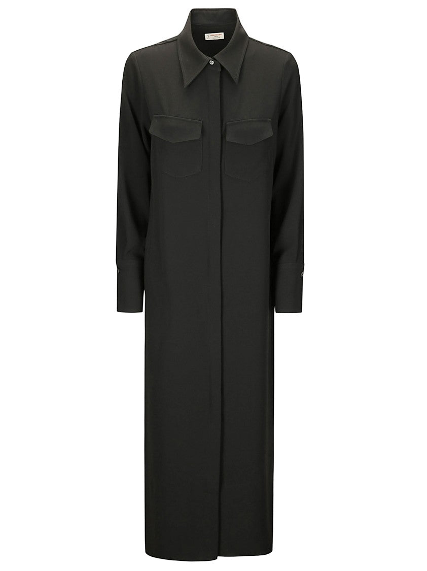 Шелковое макси-платье-рубашка Alberto Biani, черный
Шелковое макси-платье-рубашка Alberto Biani, черный