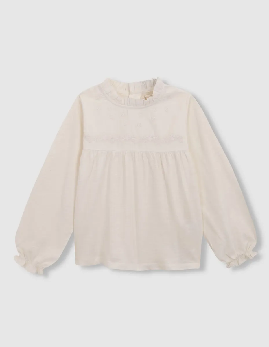 Детская футболка с длинным рукавом, вышитые веточки Gocco, белый
Детская футболка с длинным рукавом, вышитые веточки Gocco, белый