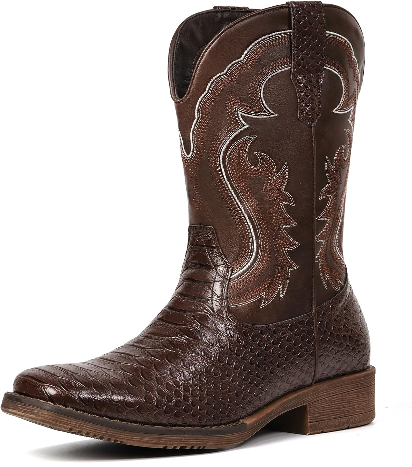 Мужские ковбойские сапоги IUV из искусственной змединой кожи с вышивкой, западного стиля, с противоскользящей подошвой, квадратным носком, средней высоты, на молнии, хаки
Мужские ковбойские сапоги IUV из искусственной змединой кожи с вышивкой, западного стиля, с противоскользящей подошвой, квадратным носком, средней высоты, на молнии, хаки