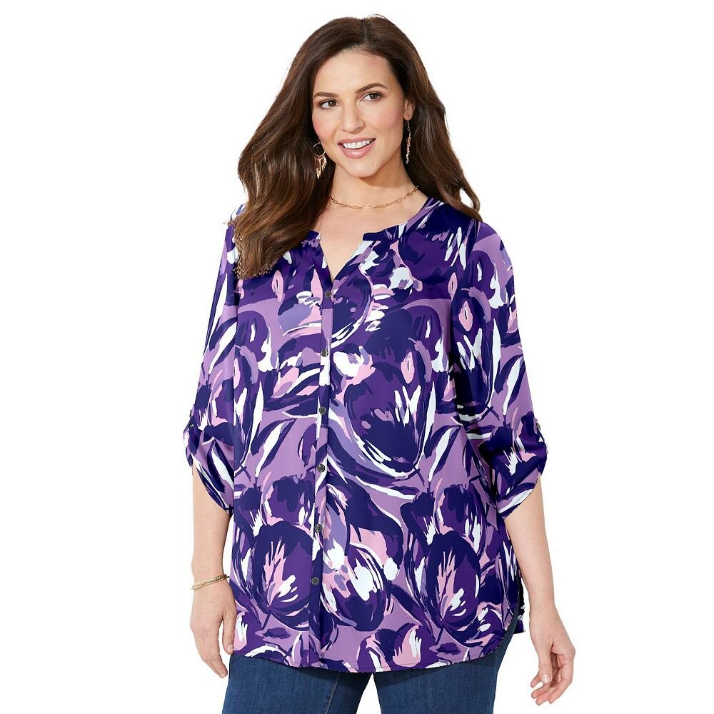 Женская блузка размера плюс Breezeway из жоржетаCatherines, цвет Violet Painterly
Женская блузка размера плюс Breezeway из жоржетаCatherines, цвет Violet Painterly