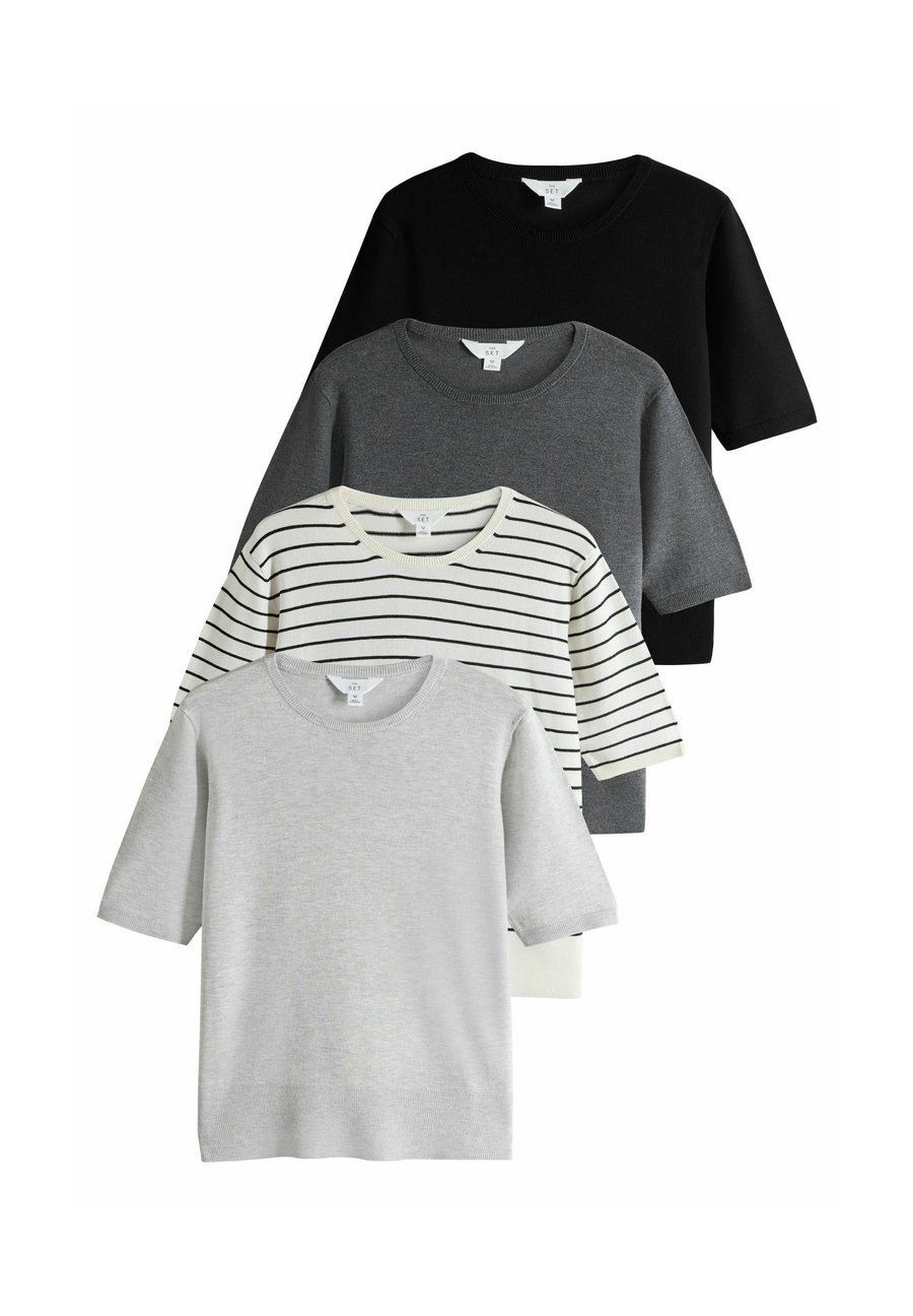 Футболка THE SET 4 PACK, Black/Charcoal Grey/Grey Marl/Cream Stripe/Black
Футболка THE SET 4 PACK, Black/Charcoal Grey/Grey Marl/Cream Stripe/Black