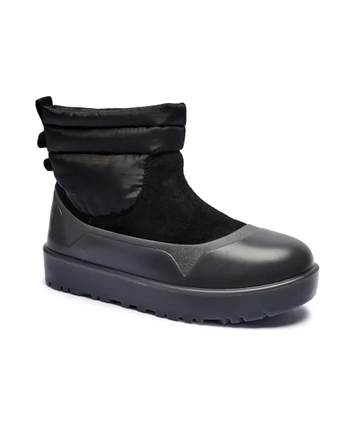 Классические мини-модные кожаные зимние ботинки Ugg, черный 
Классические мини-модные кожаные зимние ботинки Ugg, черный