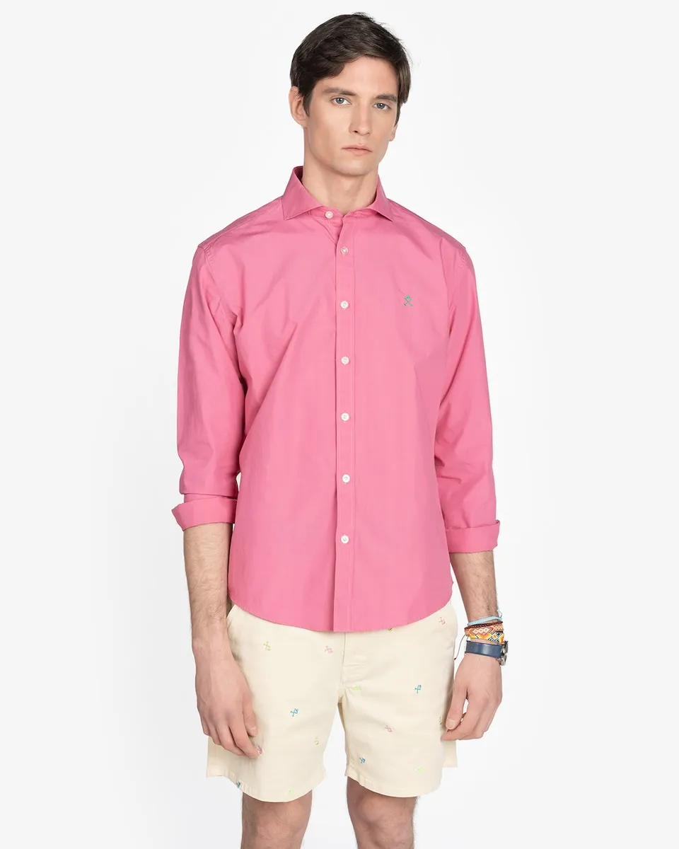 Мужская синяя однотонная рубашка приталенного кроя Harper & Neyer, розовый
Мужская синяя однотонная рубашка приталенного кроя Harper & Neyer, розовый