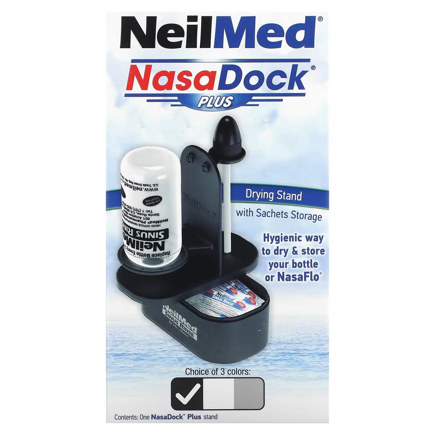 NasaDock Plus, Подставка для сушки с пакетиками, черная, набор из 6 предметов Neilmed
NasaDock Plus, Подставка для сушки с пакетиками, черная, набор из 6 предметов Neilmed