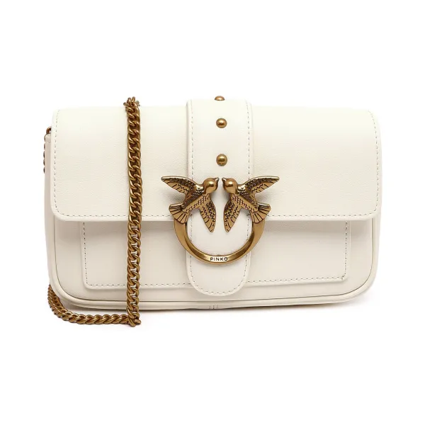 Кожаная сумка через плечо Love с одним карманом Pinko, белый
Кожаная сумка через плечо Love с одним карманом Pinko, белый