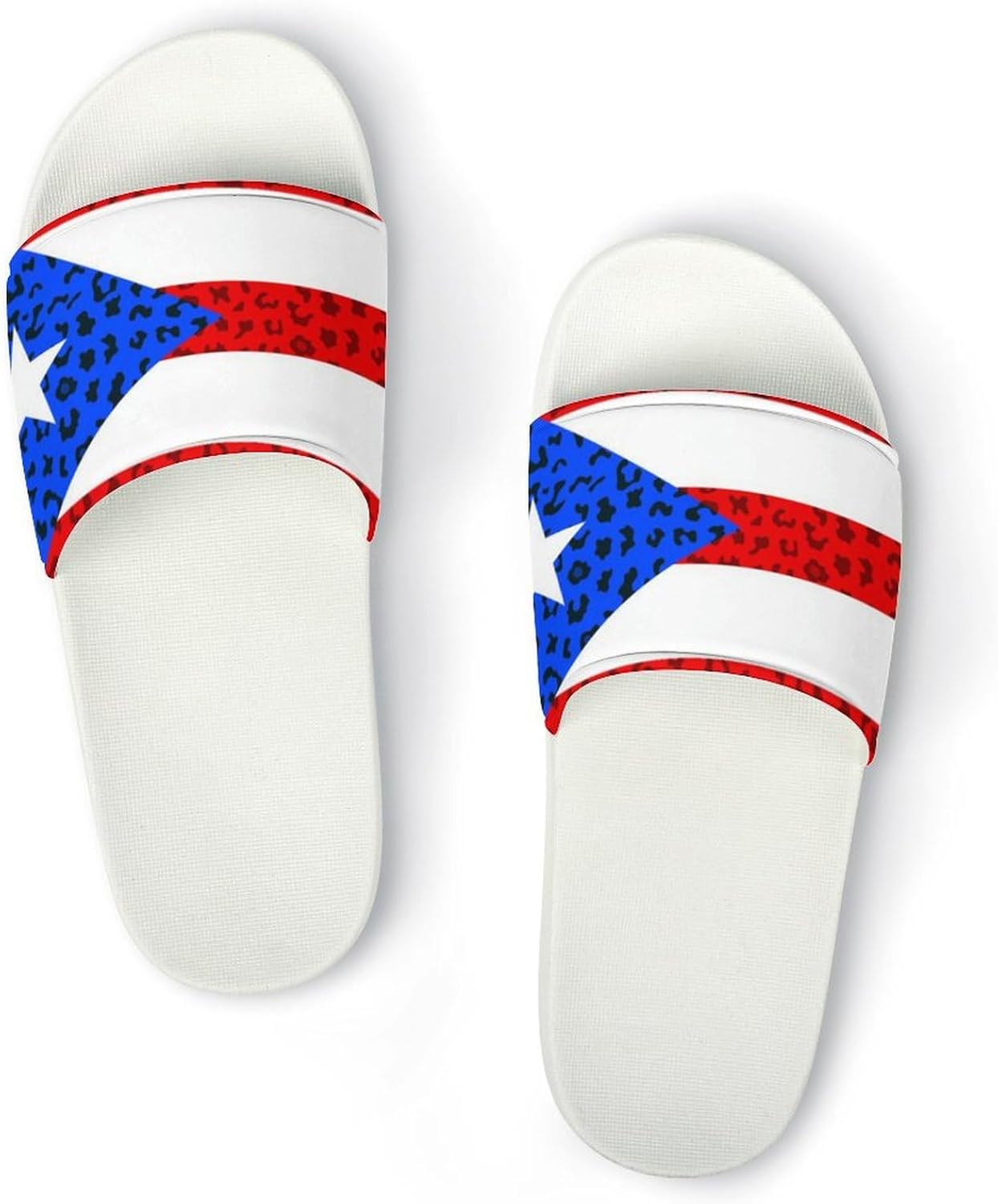 Тапочки GTABVECT с леопардовым принтом и флагом Пуэрто-Рико, для душа, для дома, быстросохнущие, нескользящие, для ванной и бассейна, для женщин и мужчин, PVC, белый
Тапочки GTABVECT с леопардовым принтом и флагом Пуэрто-Рико, для душа, для дома, быстросохнущие, нескользящие, для ванной и бассейна, для женщин и мужчин, PVC, белый