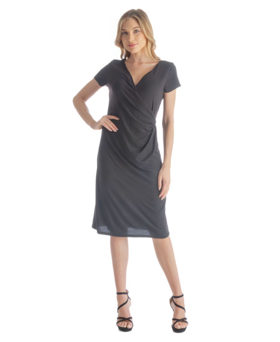 Укороченное платье с короткими рукавами длиной до колена 24seven Comfort Apparel, Black
Укороченное платье с короткими рукавами длиной до колена 24seven Comfort Apparel, Black