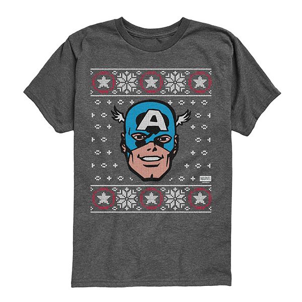 Футболка с принтом Captain America Ugly Christmas для мальчиков 8-20 Marvel, Heather Charcoal
Футболка с принтом Captain America Ugly Christmas для мальчиков 8-20 Marvel, Heather Charcoal
