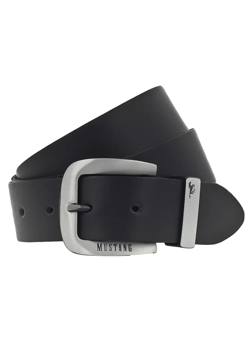 Кожаный ремень MUSTANG с логотипом и надписью-логотипом, черный
Кожаный ремень MUSTANG с логотипом и надписью-логотипом, черный