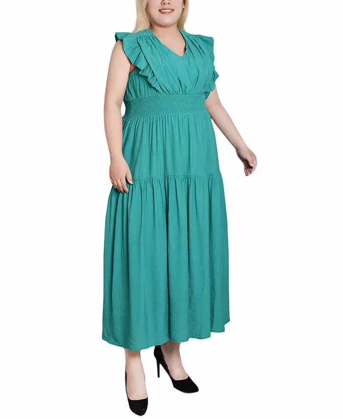 Платье миди с рукавами-крылышками больших размеров NY Collection, зеленый
Платье миди с рукавами-крылышками больших размеров NY Collection, зеленый