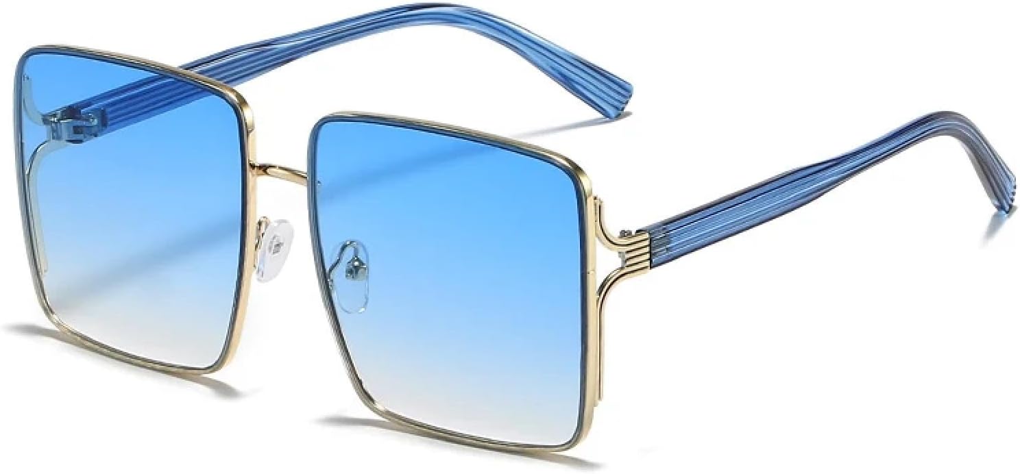 Солнцезащитные очки в крупной оправе для женщин и мужчин, винтажные очки в металлической оправе, модные, для путешествий и вождения, с защитой от УФ-излучения UV400 TKKTLLT, Blue Gradient Blue
Солнцезащитные очки в крупной оправе для женщин и мужчин, винтажные очки в металлической оправе, модные, для путешествий и вождения, с защитой от УФ-излучения UV400 TKKTLLT, Blue Gradient Blue