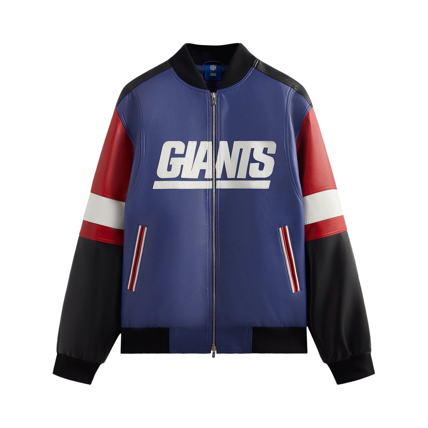 Kith For The NFL: кожаная куртка Giants Current
Kith For The NFL: кожаная куртка Giants Current