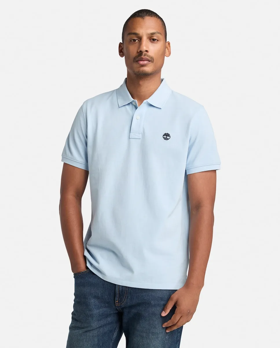 Мужская рубашка-поло прямого кроя с коротким рукавом из пике Timberland, голубой
Мужская рубашка-поло прямого кроя с коротким рукавом из пике Timberland, голубой