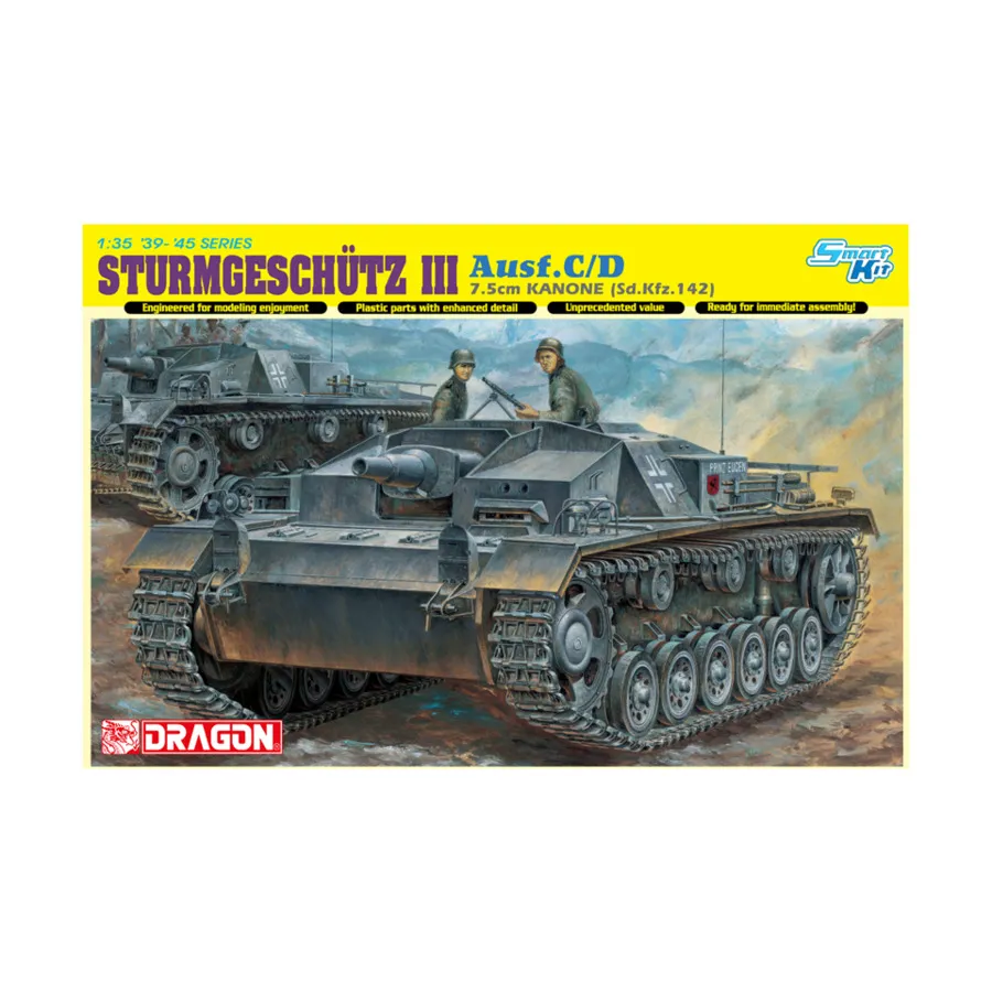 Sturmgeschutz III Ausf.C/D w/7,5cm Kanone (Sd.Kfz.142) - Смарт-комплект, Dragon Models - '39 to '45 Series - Germany (1:35)
Sturmgeschutz III Ausf.C/D w/7,5cm Kanone (Sd.Kfz.142) - Смарт-комплект, Dragon Models - '39 to '45 Series - Germany (1:35)