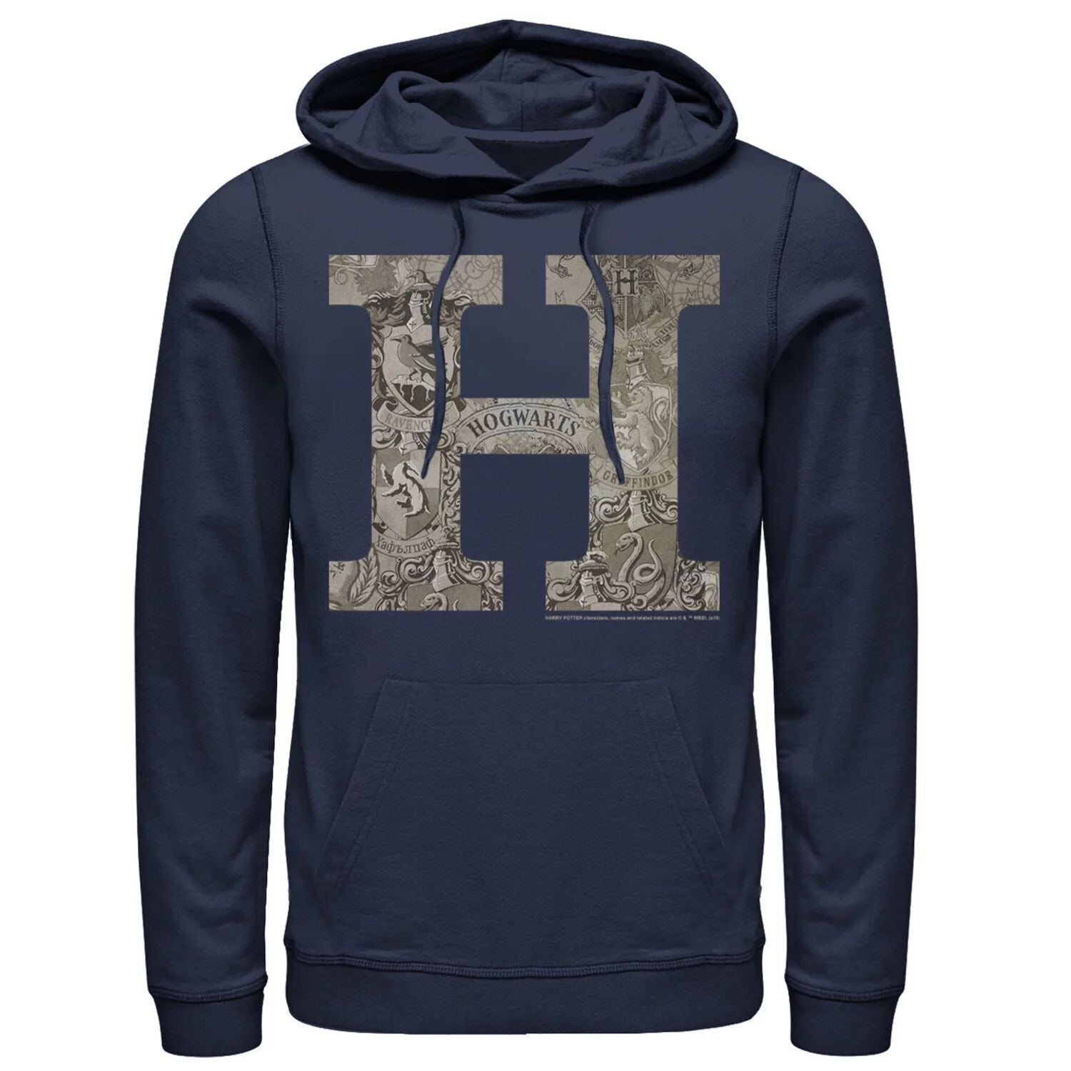 Мужская толстовка с капюшоном и пуловером с гербом Хогвартса в стиле Гарри Поттера Harry Potter, синий