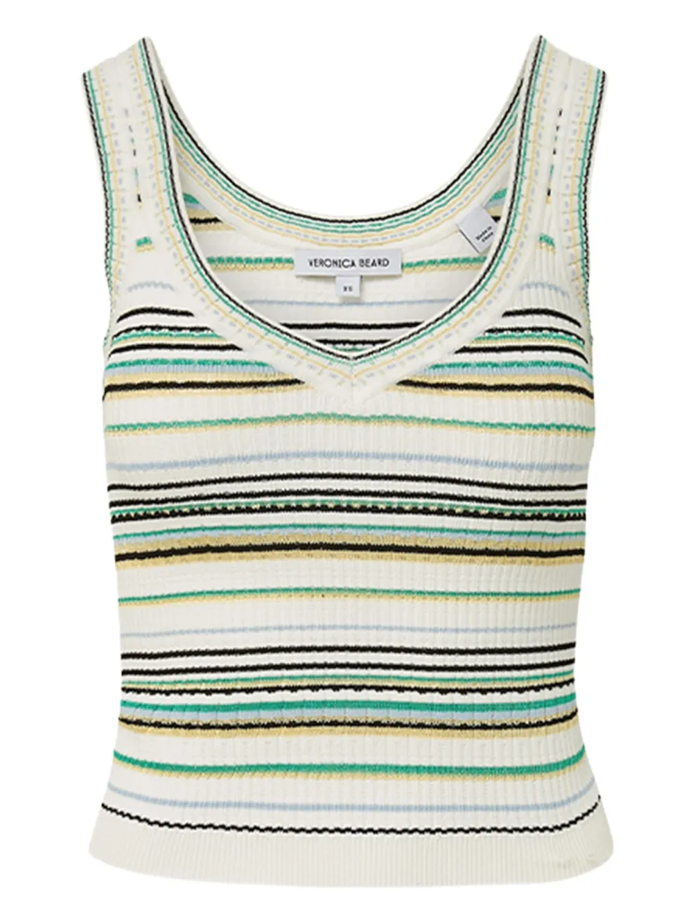 Полосатый ребристой топ Veronica Beard, зеленый
Полосатый ребристой топ Veronica Beard, зеленый