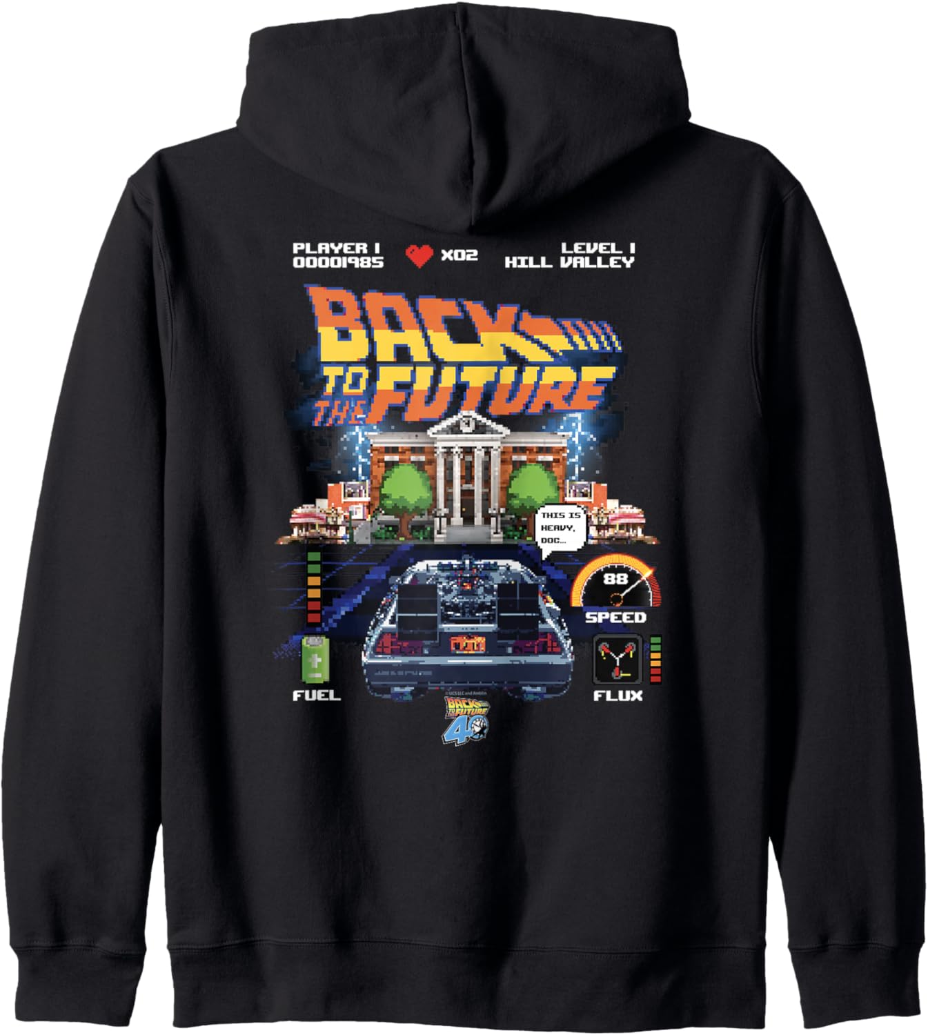 Худи на молнии в стиле видеоигры «Назад в будущее», посвященная 40-летию фильма Back To The Future, черный
Худи на молнии в стиле видеоигры «Назад в будущее», посвященная 40-летию фильма Back To The Future, черный