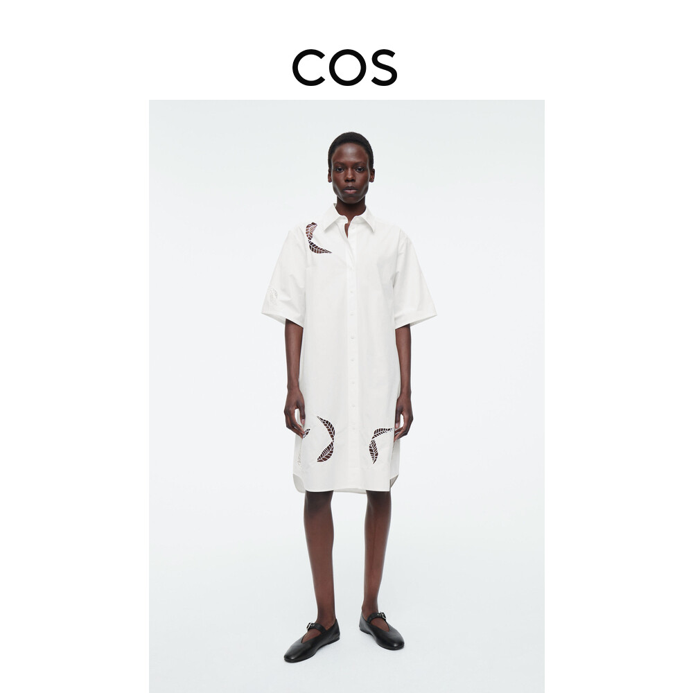 Женское платье-рубашка Cos с короткими рукавами и вышивкой, белый
Женское платье-рубашка Cos с короткими рукавами и вышивкой, белый