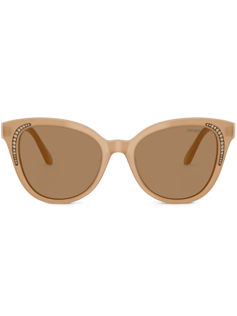 Солнцезащитные очки в массивной оправе с кристаллами Swarovski, коричневый
Солнцезащитные очки в массивной оправе с кристаллами Swarovski, коричневый