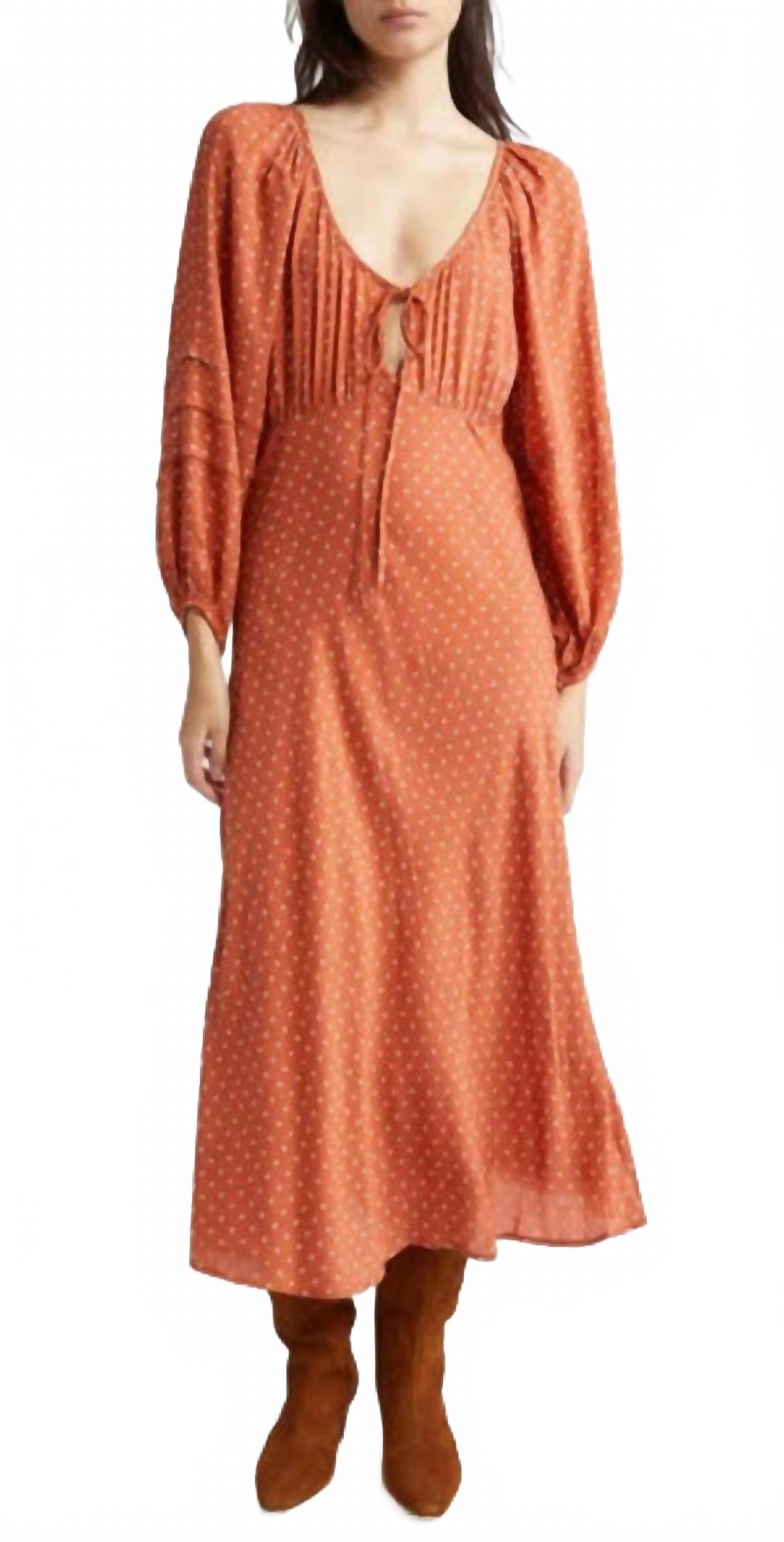 Suki Polka Dot Dress In Terra Cotta Dot MILLE, Terra Cotta Dot
Suki Polka Dot Dress In Terra Cotta Dot MILLE, Terra Cotta Dot
