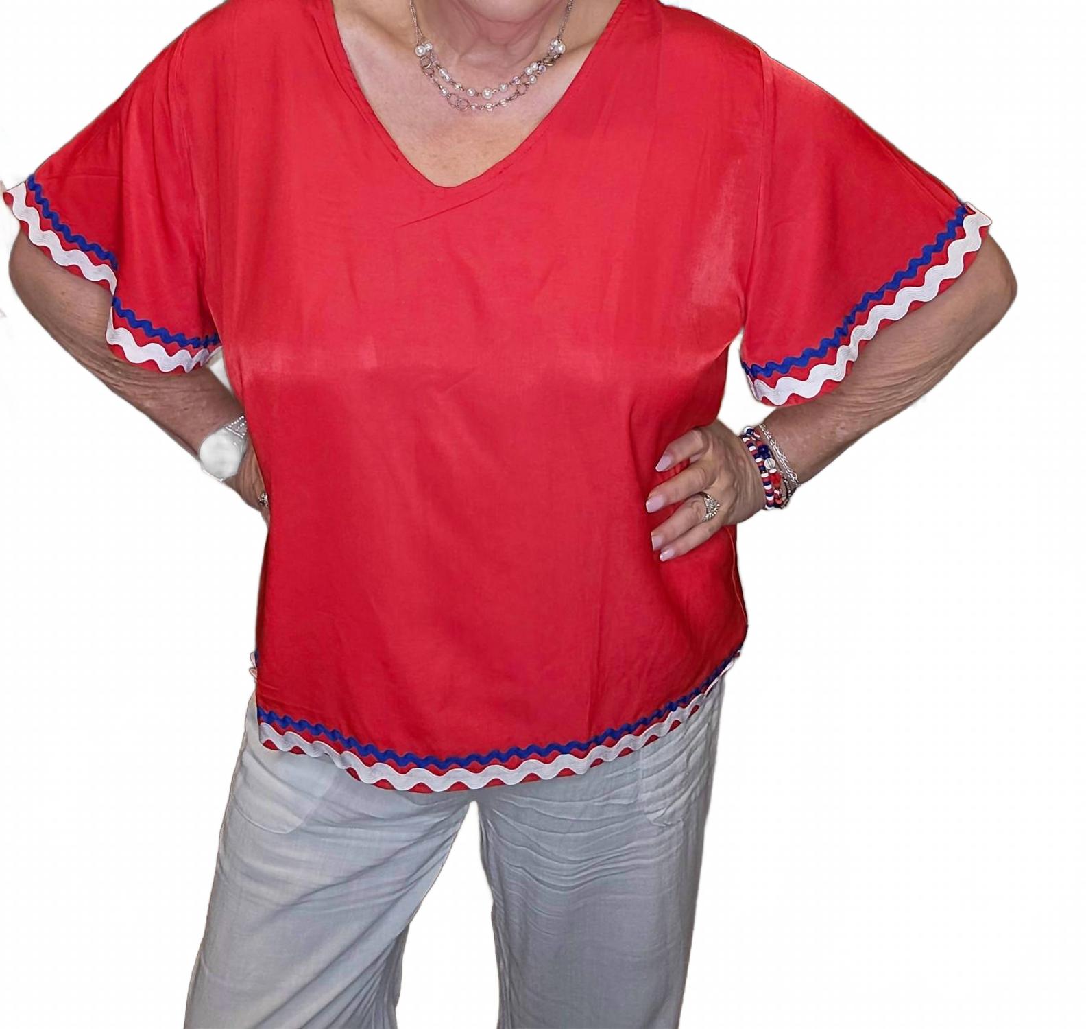 Топ с рюшами Ric Rac в красном цвете Pine Apparel
Топ с рюшами Ric Rac в красном цвете Pine Apparel