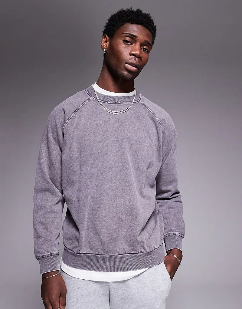 Толстовка свободного кроя ASOS DESIGN с рукавами реглан серого цвета — часть комплекта 
Толстовка свободного кроя ASOS DESIGN с рукавами реглан серого цвета — часть комплекта