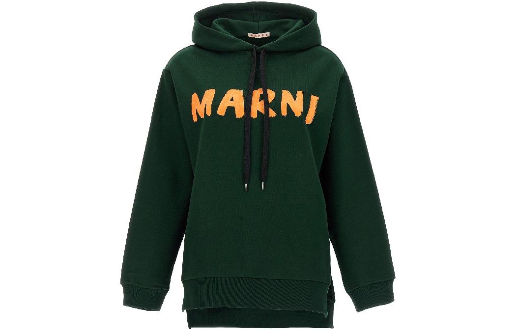 Худи с принтом логотипа на шнурке MARNI, зеленый
Худи с принтом логотипа на шнурке MARNI, зеленый