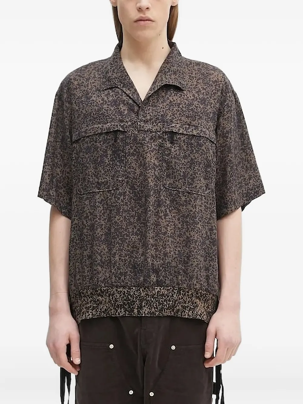 Рубашка из хлопка в крапинку с карманом Undercover, коричневый
Рубашка из хлопка в крапинку с карманом Undercover, коричневый