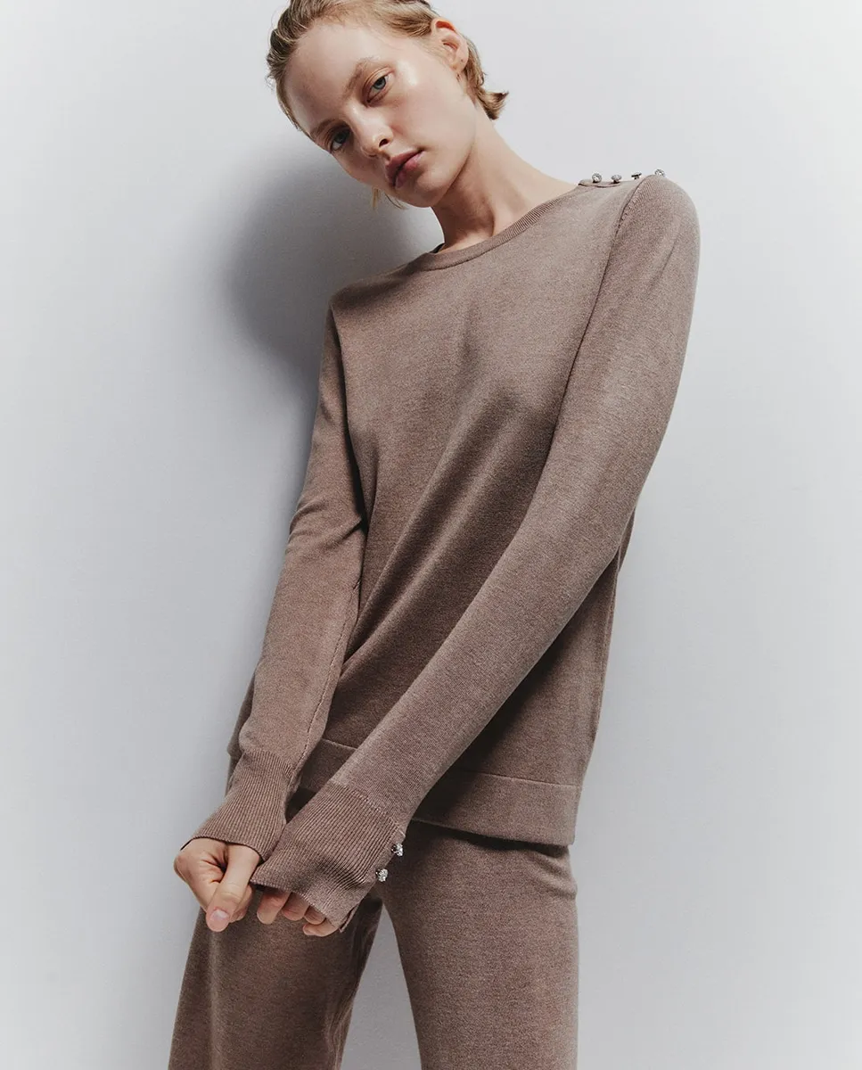 Джерси с декоративной пуговицей Sfera, темно-коричневый
Джерси с декоративной пуговицей Sfera, темно-коричневый