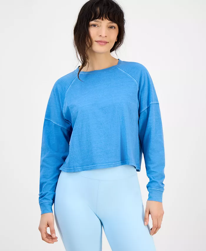 Женский укороченный топ с длинными рукавами и эффектом потертости ID Ideology, синий
Женский укороченный топ с длинными рукавами и эффектом потертости ID Ideology, синий