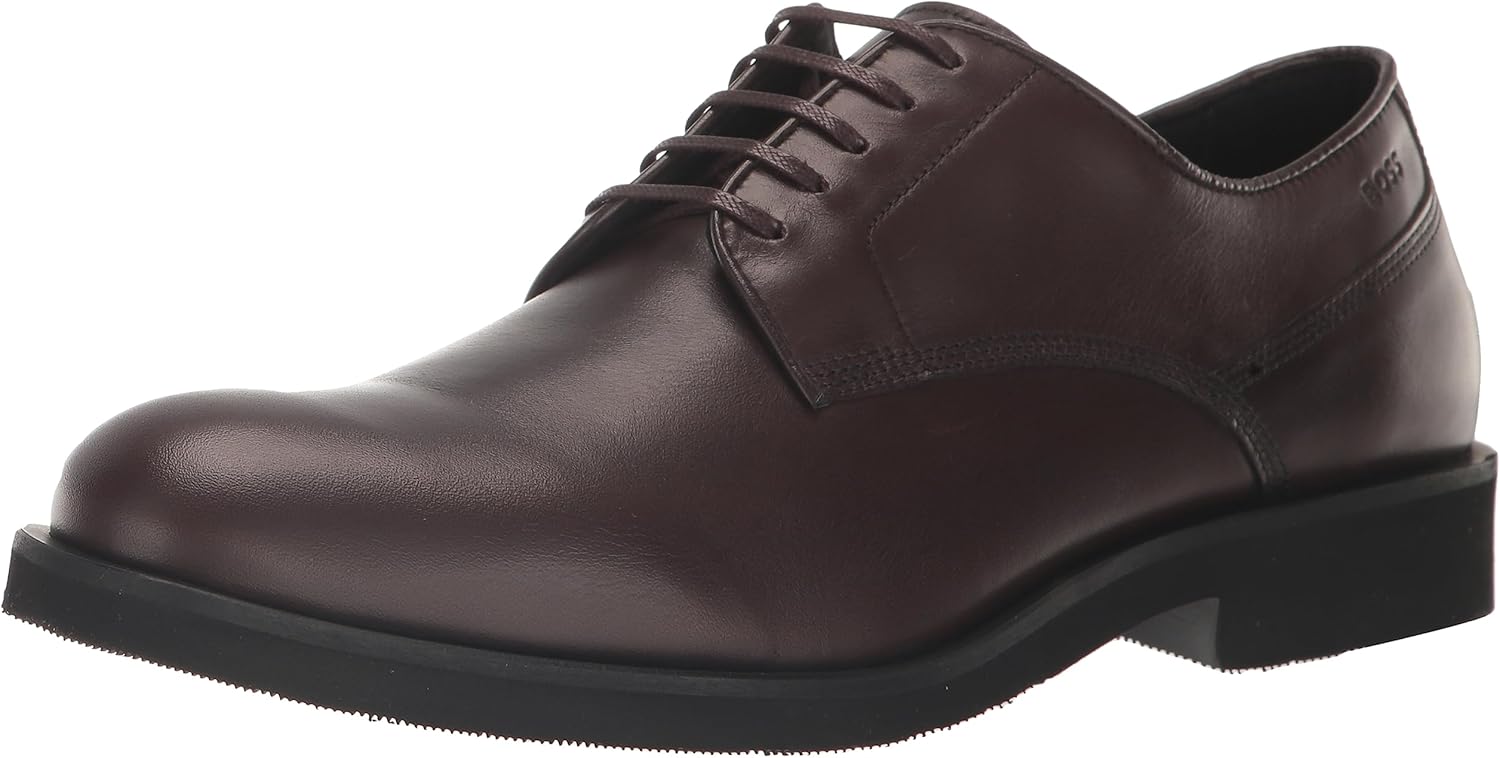 BOSS Мужские гладкие кожаные дерби туфли оксфорд, Deep Brown
BOSS Мужские гладкие кожаные дерби туфли оксфорд, Deep Brown