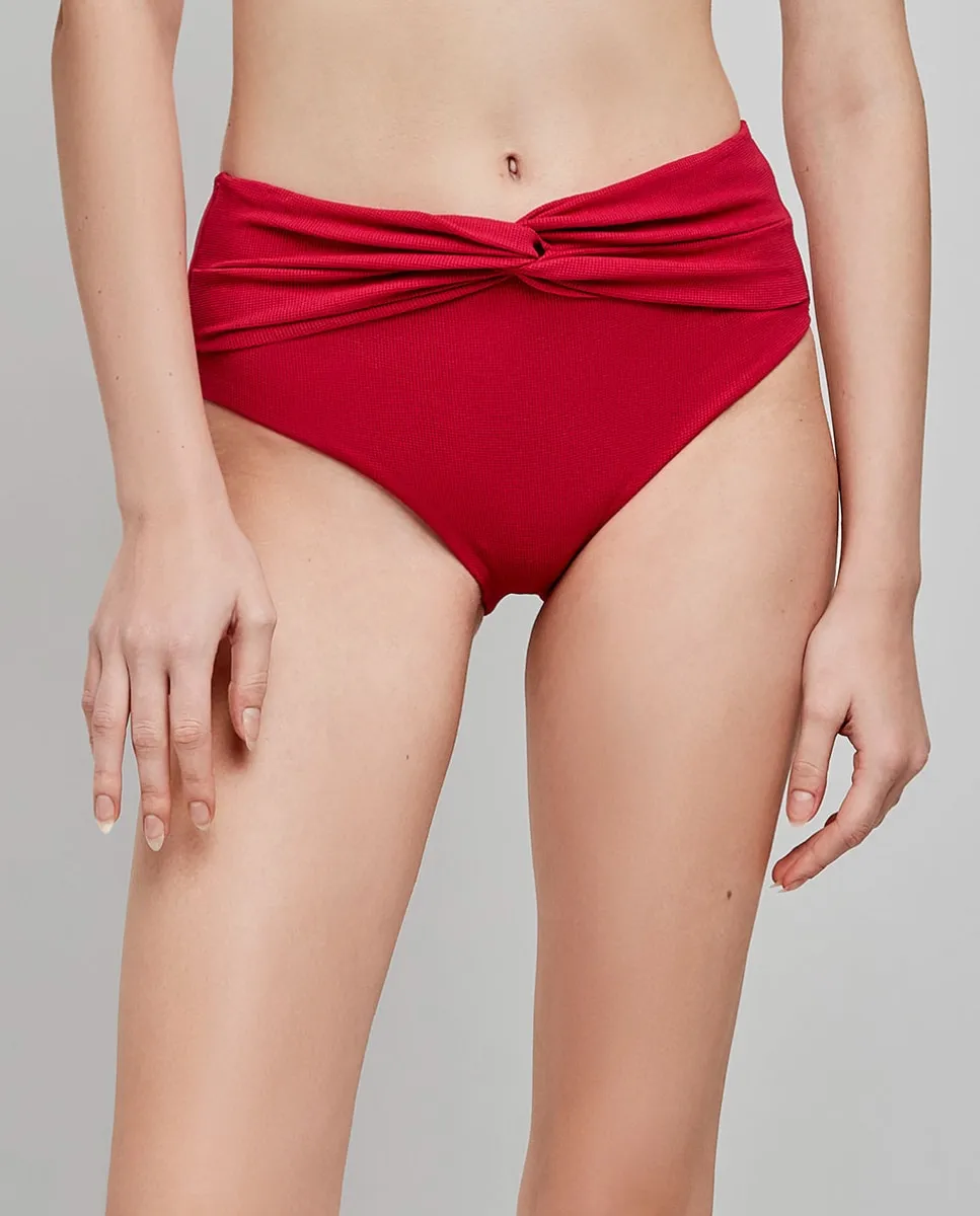 Плавки бикини с высокой посадкой из структурированной ткани Gisela, гранатовый
Плавки бикини с высокой посадкой из структурированной ткани Gisela, гранатовый