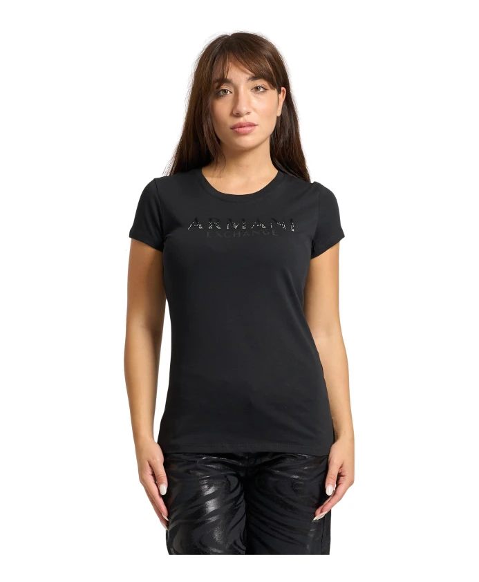 Черная футболка с логотипом, украшенным стразами. Armani Exchange, черный
Черная футболка с логотипом, украшенным стразами. Armani Exchange, черный