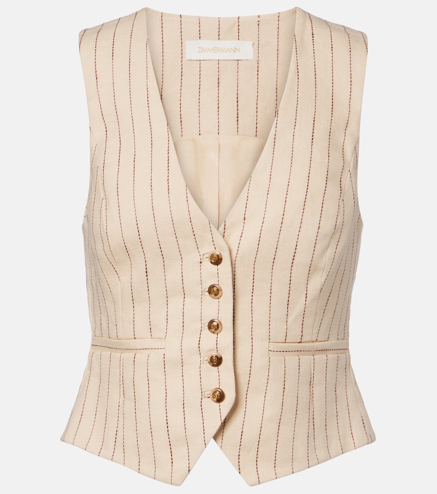 Полосатый жилет из льна Zimmermann, Cream Stripe
Полосатый жилет из льна Zimmermann, Cream Stripe