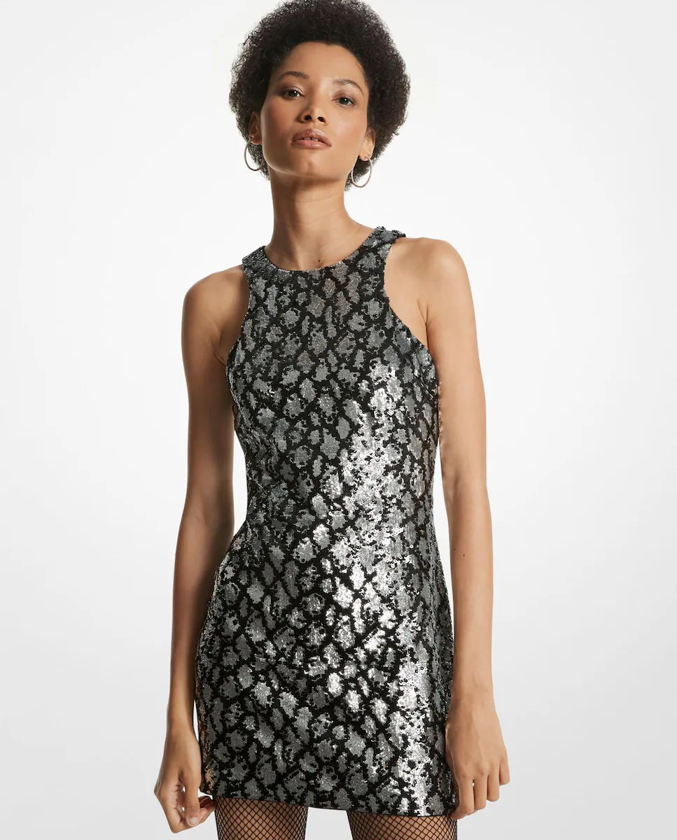 Короткое платье с пайетками и принтом Michael Michael Kors, серебряный
Короткое платье с пайетками и принтом Michael Michael Kors, серебряный